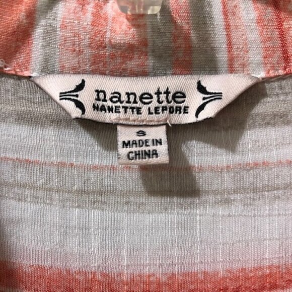 𝅺nanette Lepore Lightweight Tangerine Striped Top - Picture 2 of 6